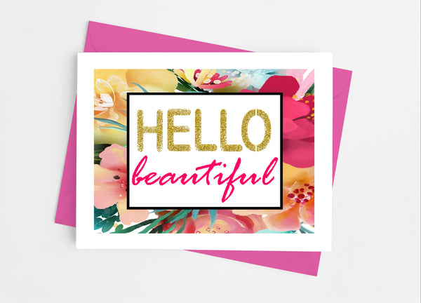 Hello Beautiful Note Cards - Cathy's Creations - www.candywrappershop.com