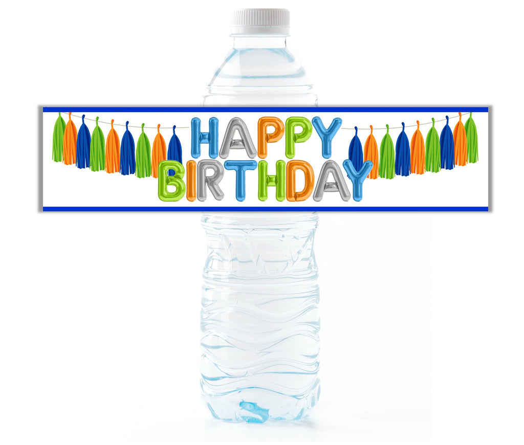 Happy Birthday Water Bottle Labels - Cathy's Creations - www.candywrappershop.com