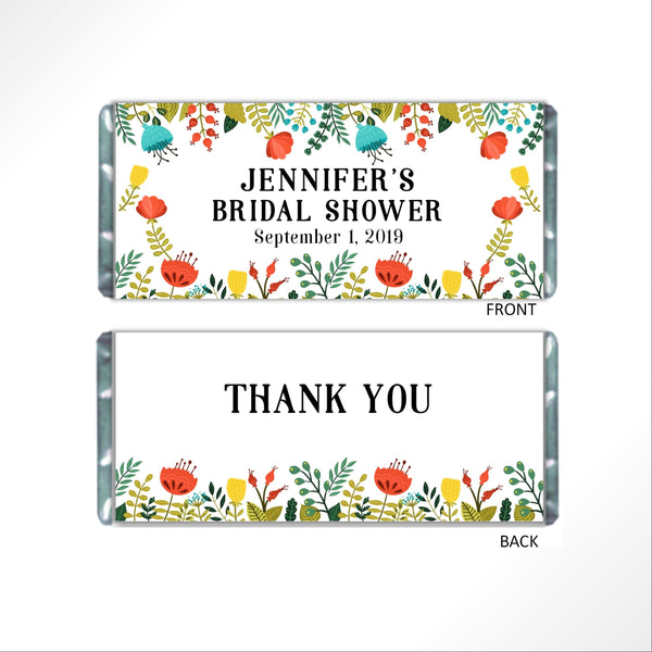 Floral Border Candy Bar Wrapper - Cathy's Creations - www.candywrappershop.com