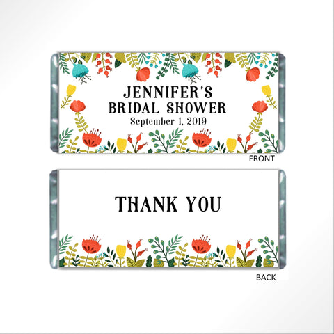 Floral Border Candy Bar Wrapper - Cathy's Creations - www.candywrappershop.com
