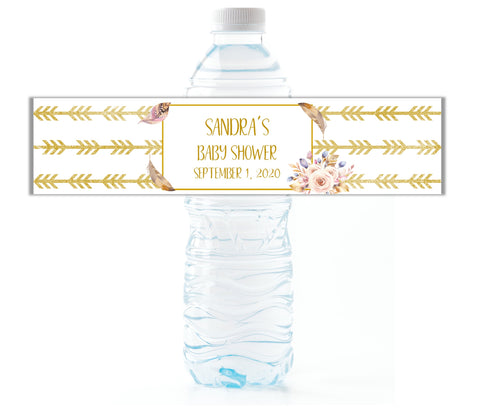 Boho Arrows Water Bottle Labels - Cathy's Creations - www.candywrappershop.com