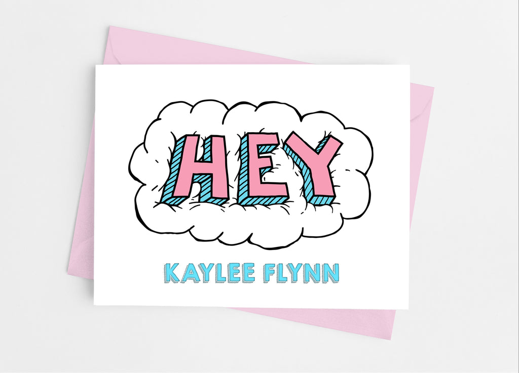 Hey Speech Bubble Note Cards - Cathy's Creations - www.candywrappershop.com