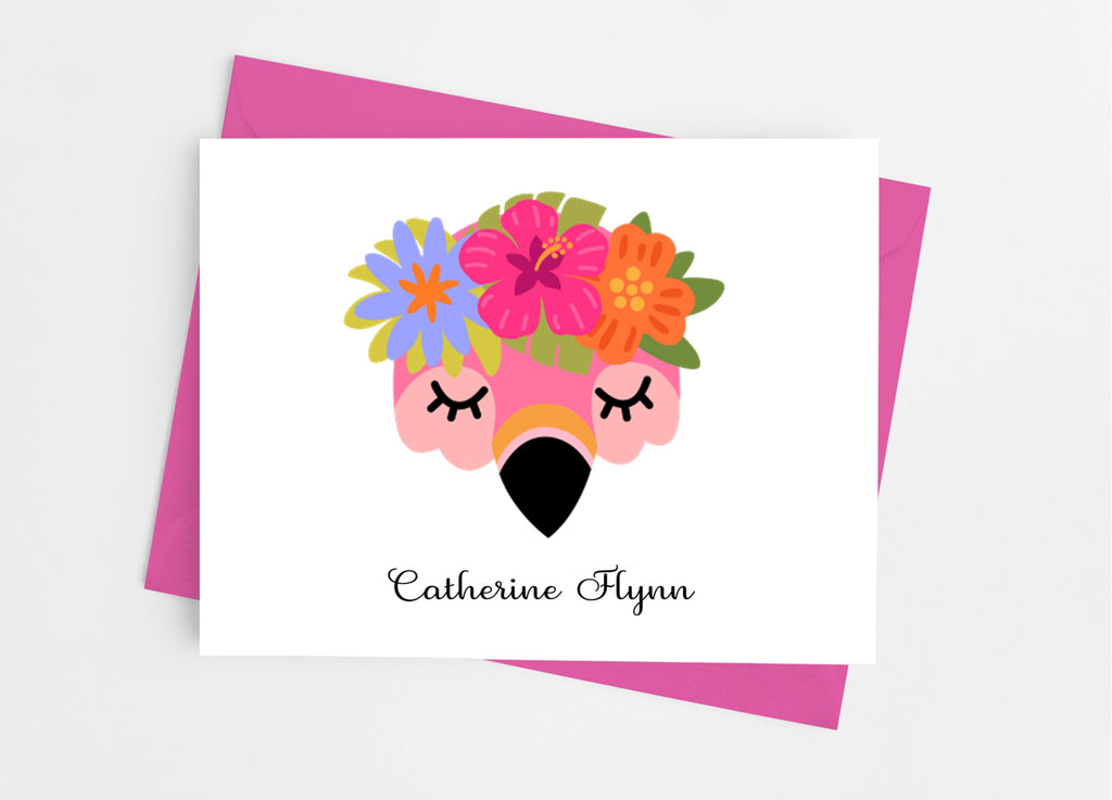 Flamingo Face Note Cards - Cathy's Creations - www.candywrappershop.com