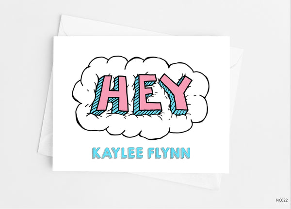 Hey Speech Bubble Note Cards - Cathy's Creations - www.candywrappershop.com