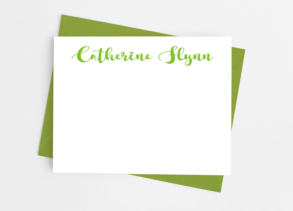 Personalized Stationery Flat Note Cards - Calligraphy - Cathy's Creations - www.candywrappershop.com