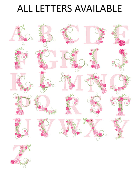 Floral Initial Monogram Note Cards - Cathy's Creations - www.candywrappershop.com