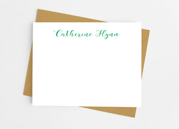 Personalized Stationery Flat Note Cards - Classic Script - Cathy's Creations - www.candywrappershop.com