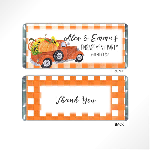 Pumpkin Truck Candy Bar Wrapper - Cathy's Creations - www.candywrappershop.com