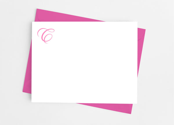 Single Initial Monogram Flat Note Cards - Cathy's Creations - www.candywrappershop.com