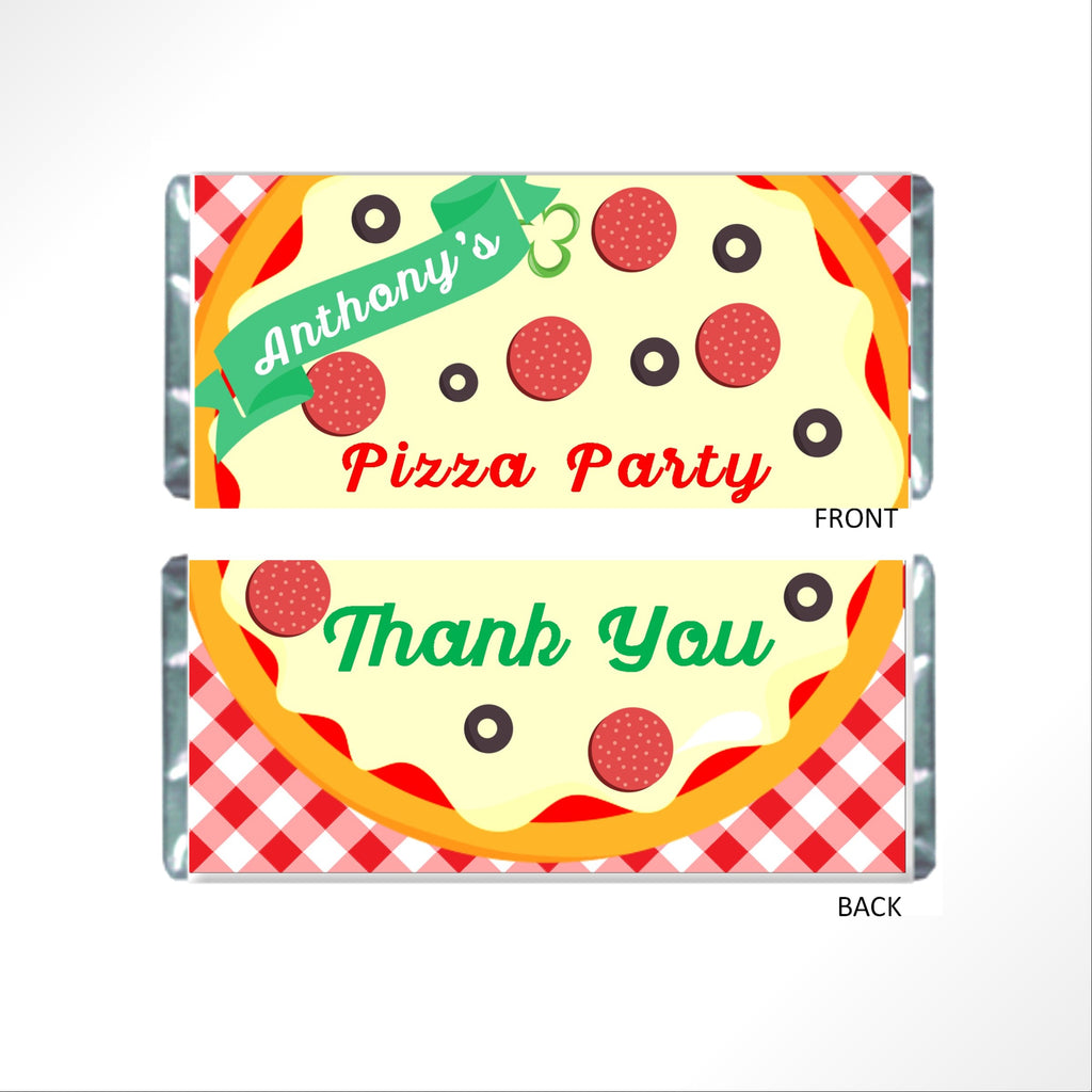Pizza Party Candy Bar Wrapper - Cathy's Creations - www.candywrappershop.com