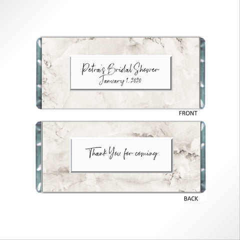 White Marble Candy Bar Wrapper - Cathy's Creations - www.candywrappershop.com