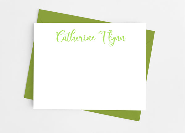 Personalized Stationery Flat Note Cards - Playful Flourish - Cathy's Creations - www.candywrappershop.com
