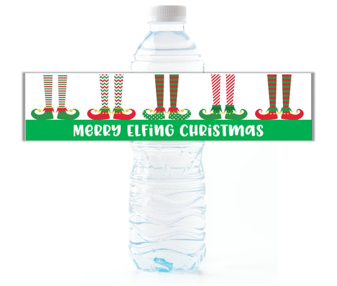 Elf Feet Water Bottle Labels - Cathy's Creations - www.candywrappershop.com