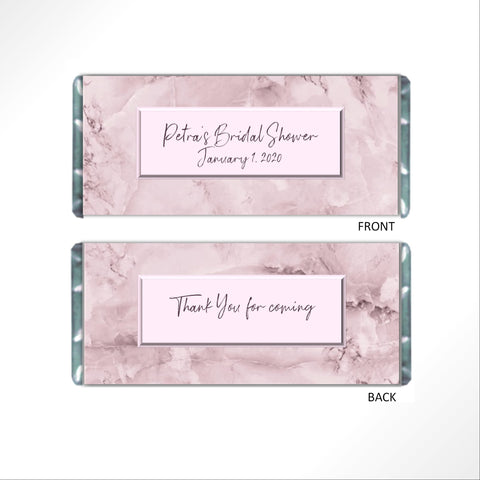 Pink Marble Pattern Candy Bar Wrapper - Cathy's Creations - www.candywrappershop.com