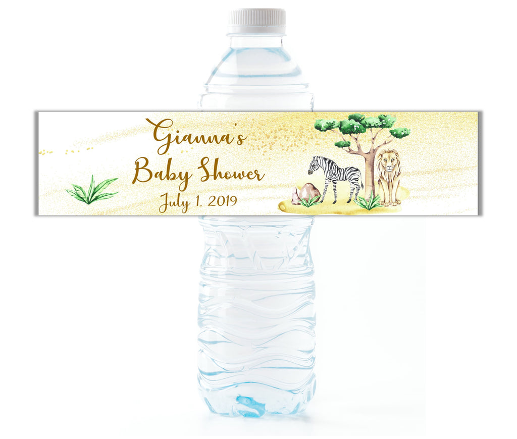 Safari Water Bottle Labels - Cathy's Creations - www.candywrappershop.com
