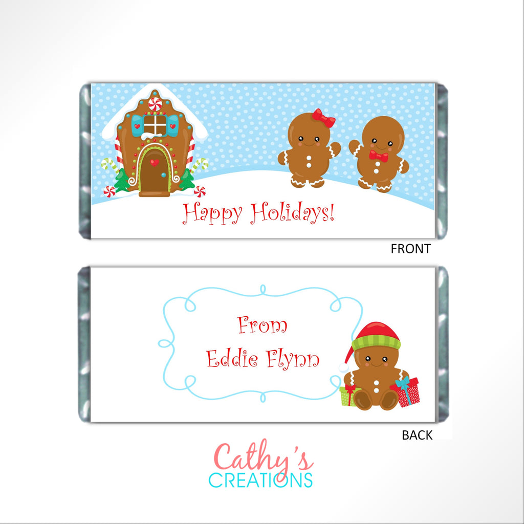 Gingerbread Man Candy Bar Wrapper - Cathy's Creations - www.candywrappershop.com