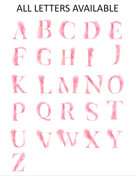 Pink Smudge Single Initial Monogram Note Cards - Cathy's Creations - www.candywrappershop.com