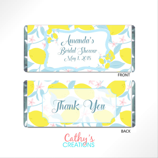 Lemon Candy Bar Wrapper - Cathy's Creations - www.candywrappershop.com