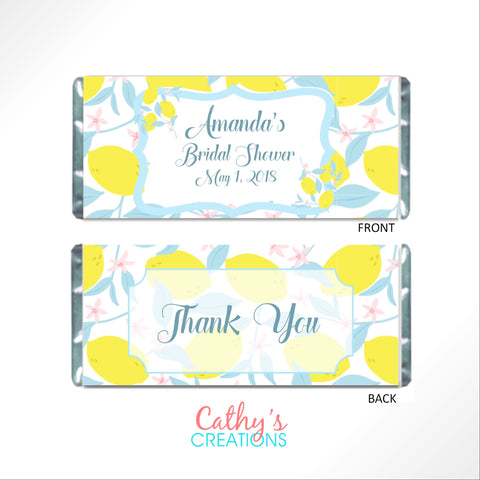 Lemon Candy Bar Wrapper - Cathy's Creations - www.candywrappershop.com