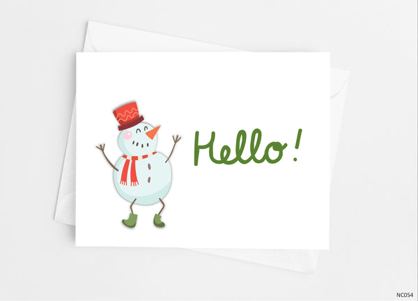 Snowman Hello Note Cards - Cathy's Creations - www.candywrappershop.com