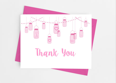 Mason Jar Thank You Cards - Cathy's Creations - www.candywrappershop.com