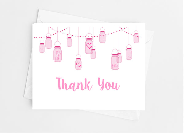 Mason Jar Thank You Cards - Cathy's Creations - www.candywrappershop.com