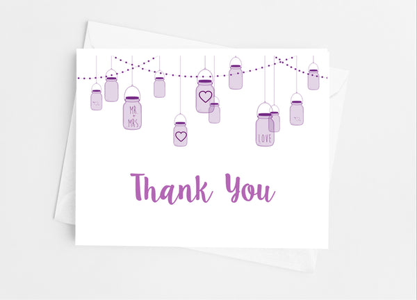 Mason Jar Thank You Cards - Cathy's Creations - www.candywrappershop.com