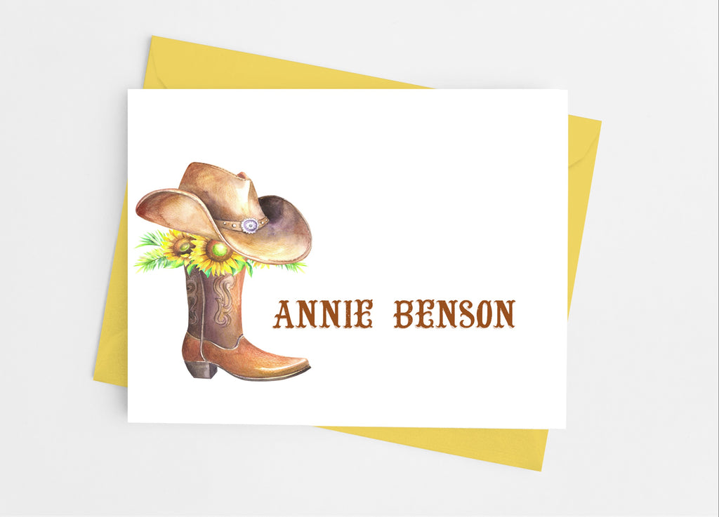 Rustic Cowgirl Note Cards - Cathy's Creations - www.candywrappershop.com