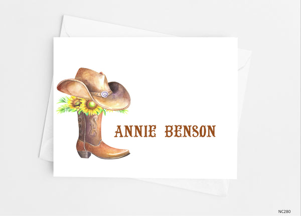 Rustic Cowgirl Note Cards - Cathy's Creations - www.candywrappershop.com