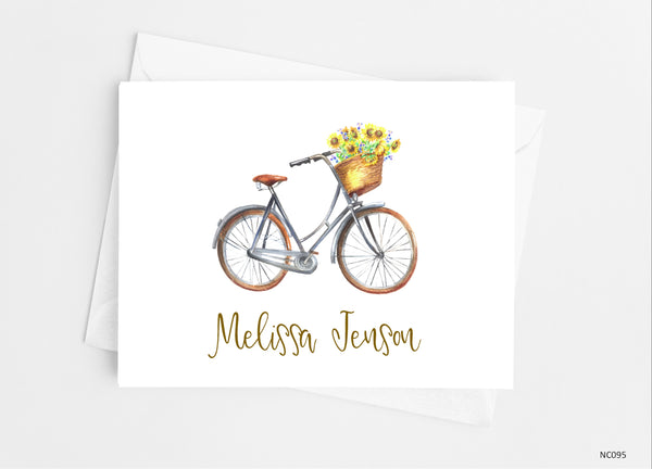 Sunflower Bicycle Note Cards - Cathy's Creations - www.candywrappershop.com