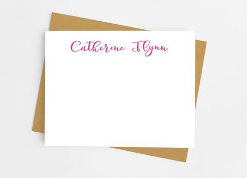 Personalized Stationery Flat Note Cards - Modern Script - Cathy's Creations - www.candywrappershop.com