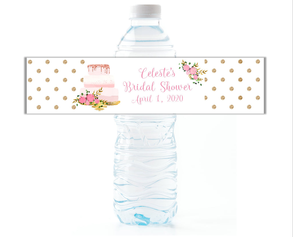 Wedding Cake Water Bottle Labels - Cathy's Creations - www.candywrappershop.com