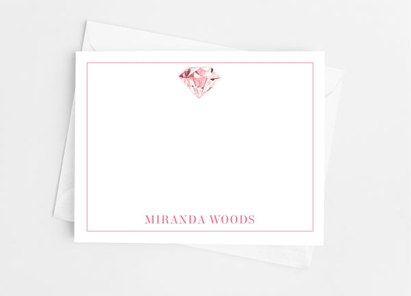 Pink Diamond Flat Note Cards - Cathy's Creations - www.candywrappershop.com