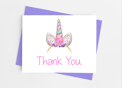 Unicorn Thank You Cards - Cathy's Creations - www.candywrappershop.com