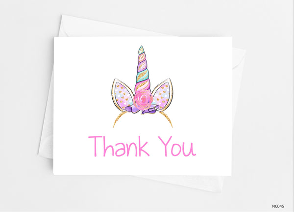Unicorn Thank You Cards - Cathy's Creations - www.candywrappershop.com