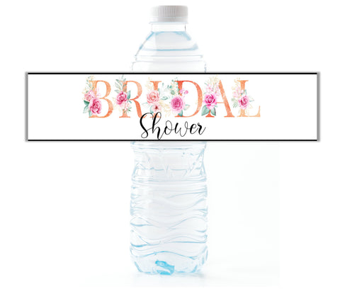 Bridal Shower Water Bottle Labels - Cathy's Creations - www.candywrappershop.com
