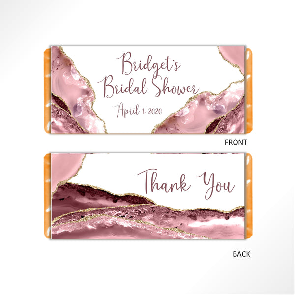 Pink Agate Candy Bar Wrapper - Cathy's Creations - www.candywrappershop.com