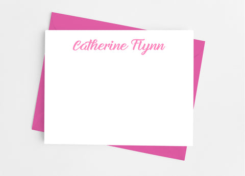 Personalized Stationery Flat Note Cards - Classic Script - Cathy's Creations - www.candywrappershop.com