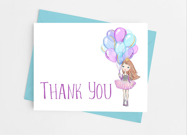 Birthday Princess Thank You Cards - Cathy's Creations - www.candywrappershop.com