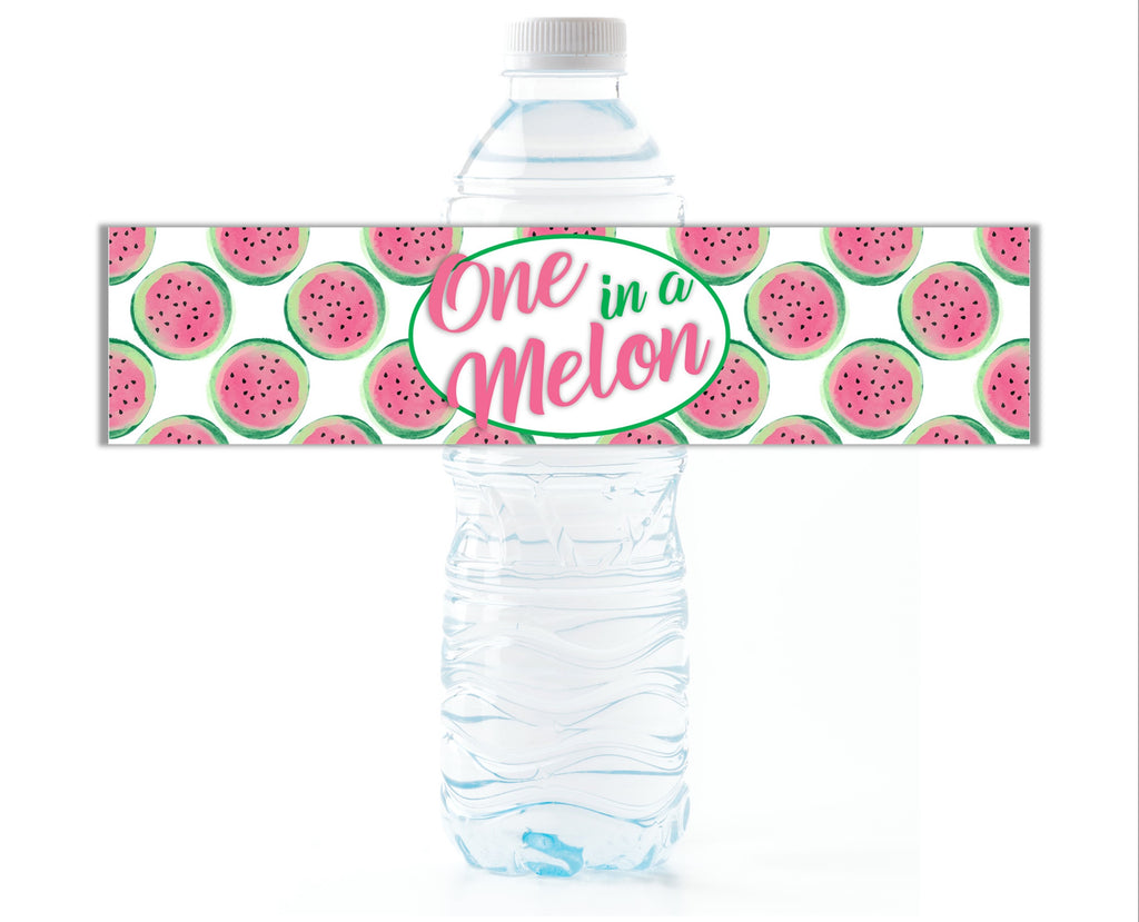 One in a Melon Water Bottle Labels - Cathy's Creations - www.candywrappershop.com
