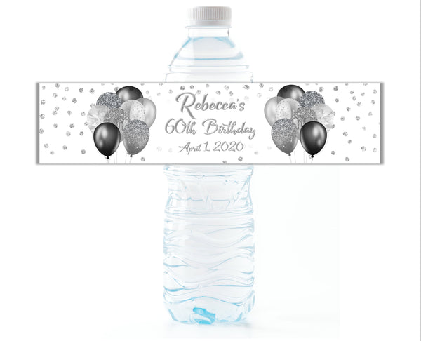 Balloon Party Water Bottle Labels - Cathy's Creations - www.candywrappershop.com