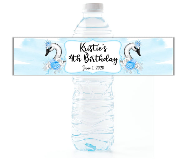 Swan Princess Water Bottle Labels - Cathy's Creations - www.candywrappershop.com