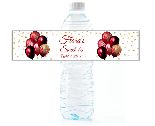 Balloon Party Water Bottle Labels - Cathy's Creations - www.candywrappershop.com
