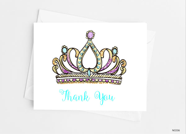 Princess Tiara Thank You Cards - Cathy's Creations - www.candywrappershop.com