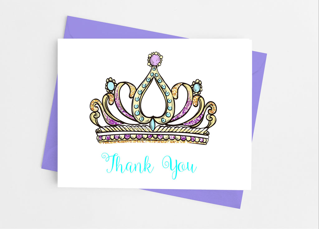 Princess Tiara Thank You Cards - Cathy's Creations - www.candywrappershop.com
