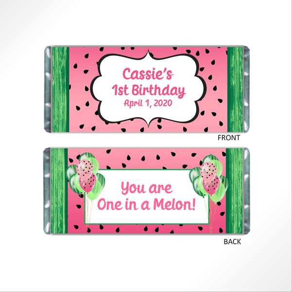 Watermelon Candy Bar Wrapper - Cathy's Creations - www.candywrappershop.com