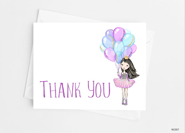 Birthday Princess Thank You Cards - Cathy's Creations - www.candywrappershop.com