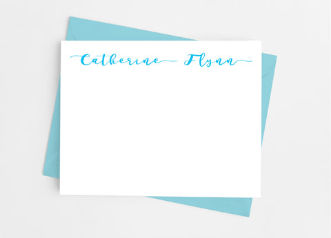 Personalized Stationery Flat Note Cards - Modern Script - Cathy's Creations - www.candywrappershop.com