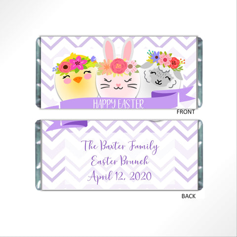 Easter Animals Candy Bar Wrapper - Cathy's Creations - www.candywrappershop.com