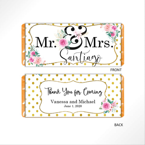 Mr. and Mrs. Candy Bar Wrapper - Cathy's Creations - www.candywrappershop.com